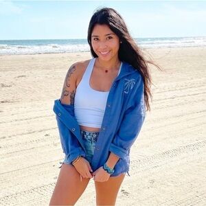 Amuse Society 🌴 The Sea Breeze Lightweight Cotton Quilted Jacket L/XL NWT